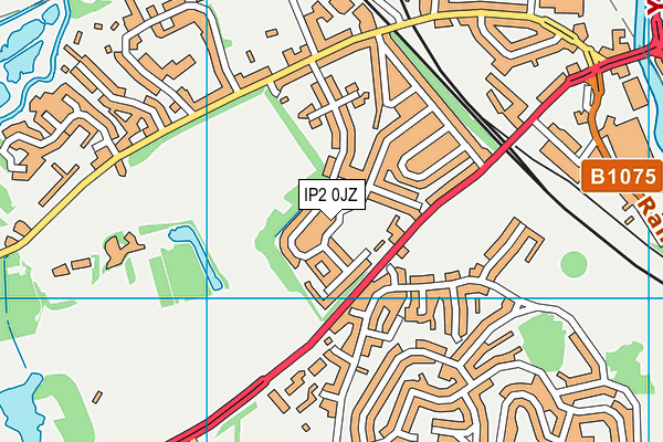 IP2 0JZ map - OS VectorMap District (Ordnance Survey)