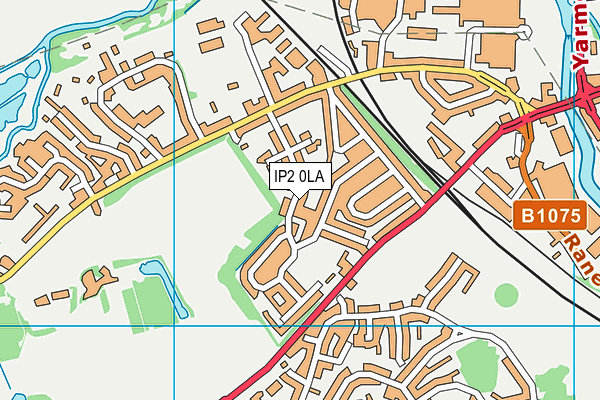 IP2 0LA map - OS VectorMap District (Ordnance Survey)