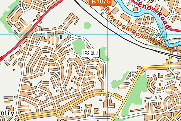 IP2 0LJ map - OS VectorMap District (Ordnance Survey)