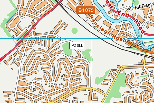 IP2 0LL map - OS VectorMap District (Ordnance Survey)