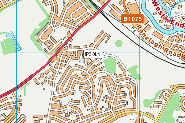 IP2 0LN map - OS VectorMap District (Ordnance Survey)