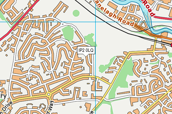 IP2 0LQ map - OS VectorMap District (Ordnance Survey)