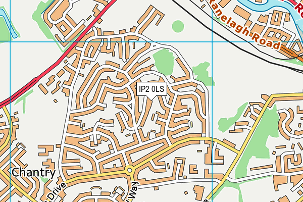 IP2 0LS map - OS VectorMap District (Ordnance Survey)