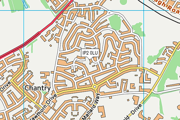 IP2 0LU map - OS VectorMap District (Ordnance Survey)