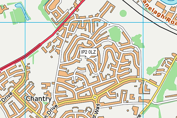 IP2 0LZ map - OS VectorMap District (Ordnance Survey)