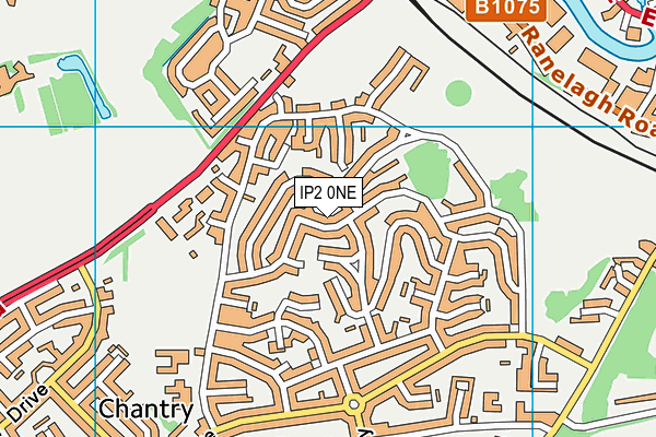 IP2 0NE map - OS VectorMap District (Ordnance Survey)