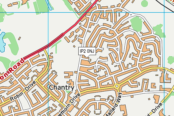 IP2 0NJ map - OS VectorMap District (Ordnance Survey)