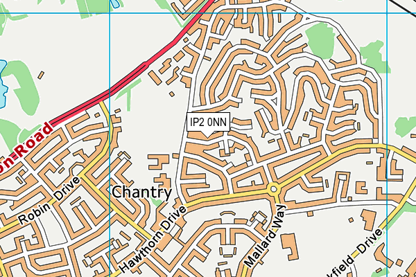 IP2 0NN map - OS VectorMap District (Ordnance Survey)