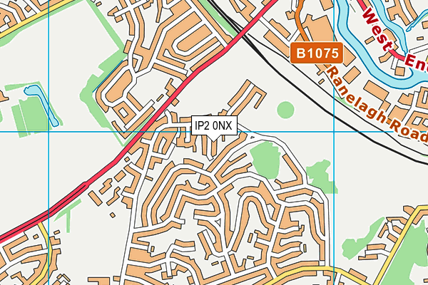 IP2 0NX map - OS VectorMap District (Ordnance Survey)