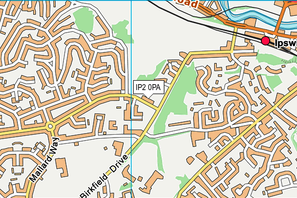 IP2 0PA map - OS VectorMap District (Ordnance Survey)