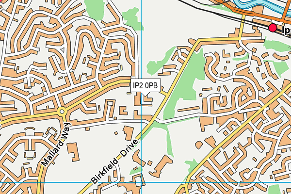 IP2 0PB map - OS VectorMap District (Ordnance Survey)