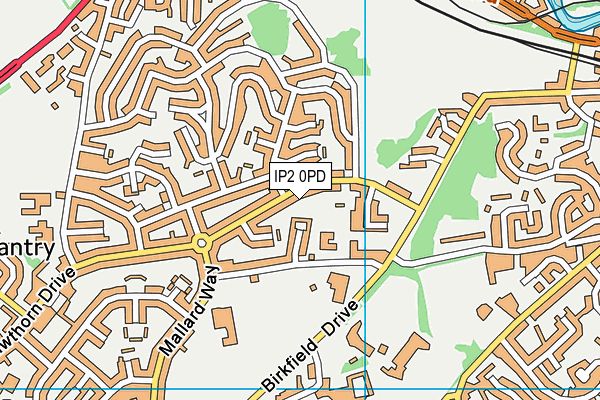 IP2 0PD map - OS VectorMap District (Ordnance Survey)