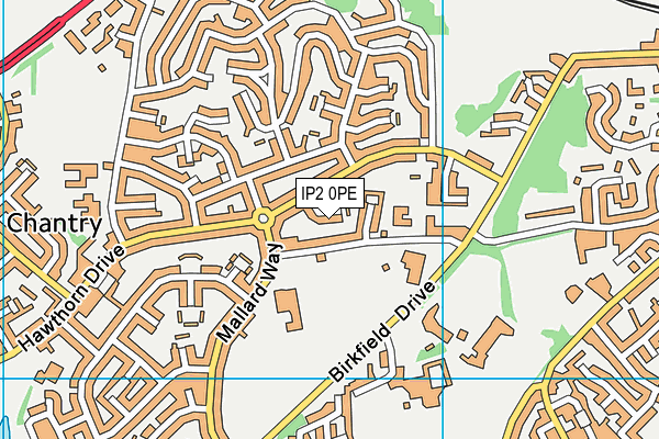 IP2 0PE map - OS VectorMap District (Ordnance Survey)