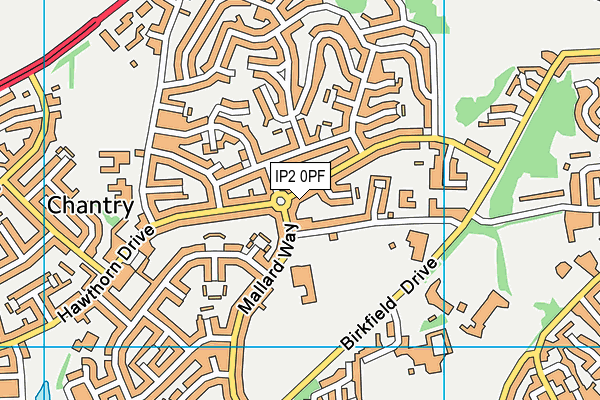 IP2 0PF map - OS VectorMap District (Ordnance Survey)