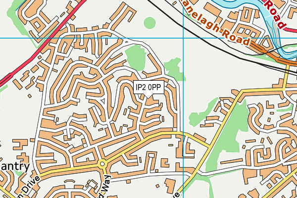 IP2 0PP map - OS VectorMap District (Ordnance Survey)