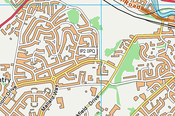 IP2 0PQ map - OS VectorMap District (Ordnance Survey)