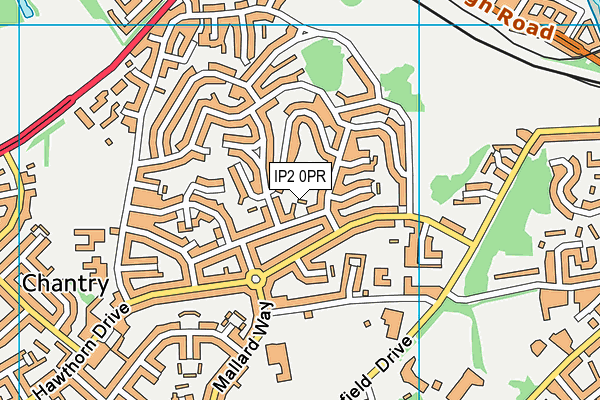 IP2 0PR map - OS VectorMap District (Ordnance Survey)