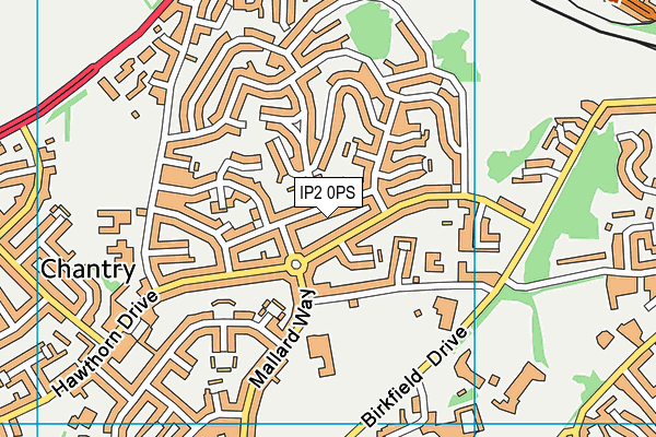 IP2 0PS map - OS VectorMap District (Ordnance Survey)