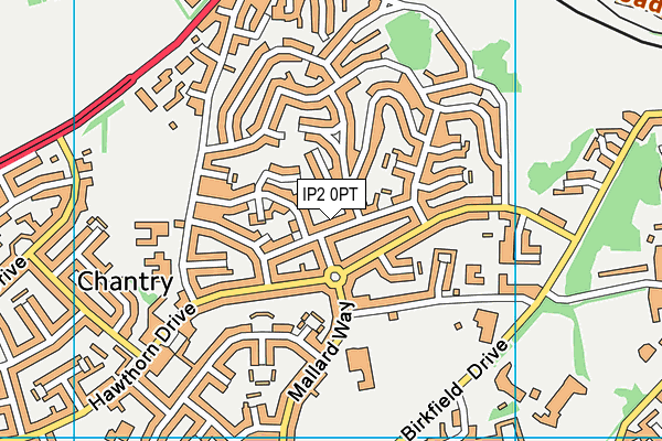 IP2 0PT map - OS VectorMap District (Ordnance Survey)