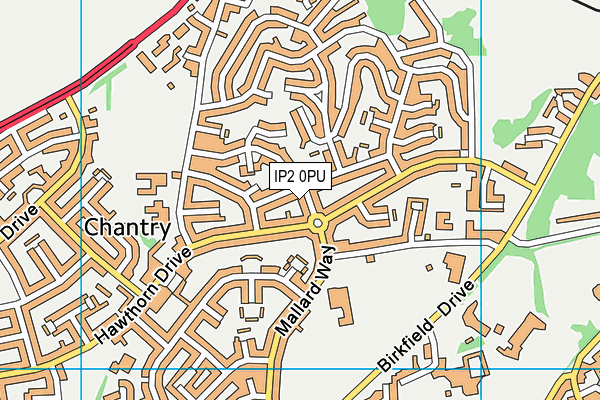 IP2 0PU map - OS VectorMap District (Ordnance Survey)