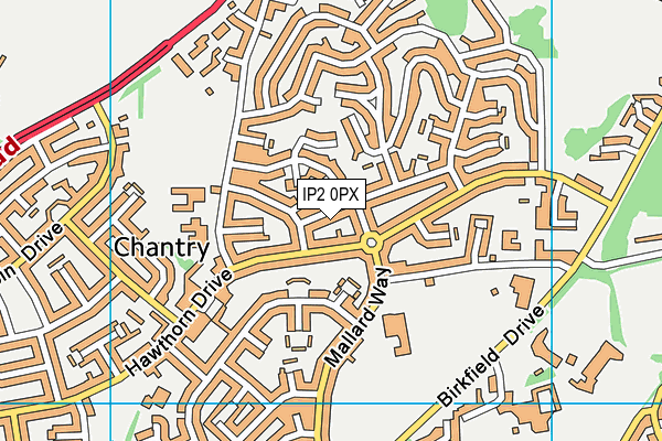 IP2 0PX map - OS VectorMap District (Ordnance Survey)