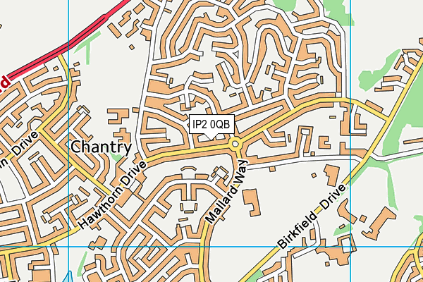 IP2 0QB map - OS VectorMap District (Ordnance Survey)