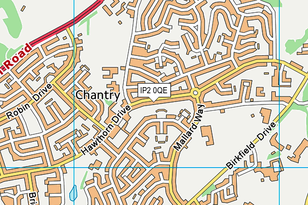 IP2 0QE map - OS VectorMap District (Ordnance Survey)
