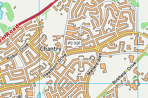 IP2 0QF map - OS VectorMap District (Ordnance Survey)