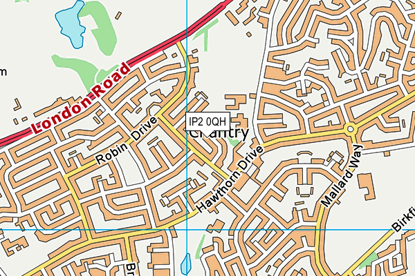 IP2 0QH map - OS VectorMap District (Ordnance Survey)