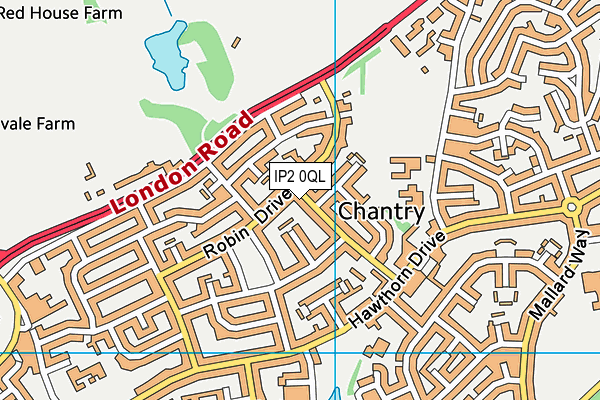 IP2 0QL map - OS VectorMap District (Ordnance Survey)