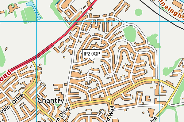 IP2 0QP map - OS VectorMap District (Ordnance Survey)