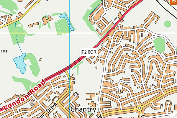 IP2 0QR map - OS VectorMap District (Ordnance Survey)