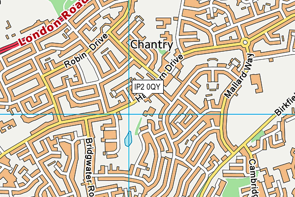 IP2 0QY map - OS VectorMap District (Ordnance Survey)