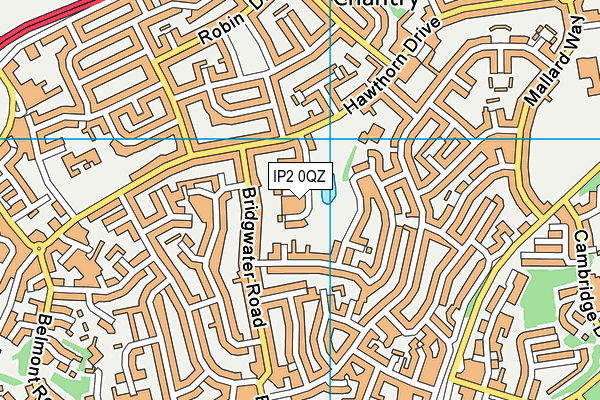 IP2 0QZ map - OS VectorMap District (Ordnance Survey)