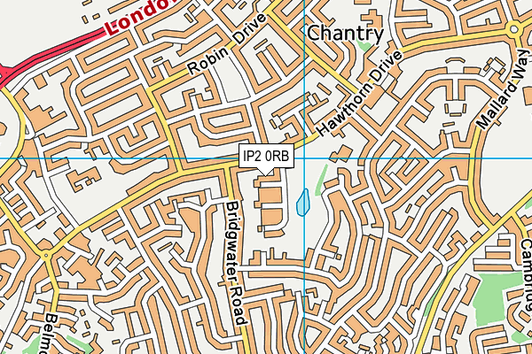 IP2 0RB map - OS VectorMap District (Ordnance Survey)