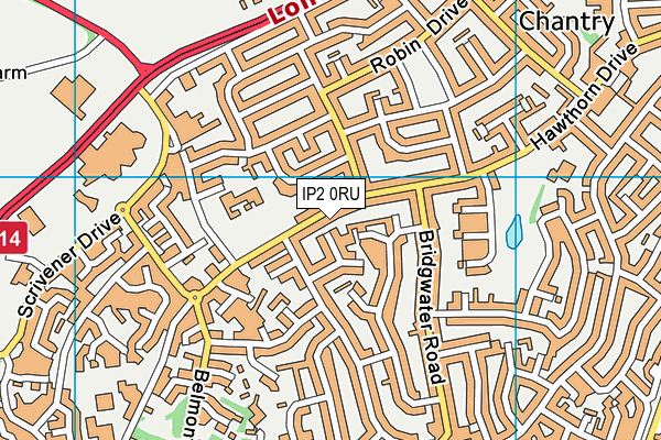 IP2 0RU map - OS VectorMap District (Ordnance Survey)