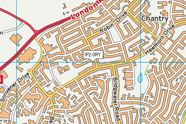 IP2 0RY map - OS VectorMap District (Ordnance Survey)