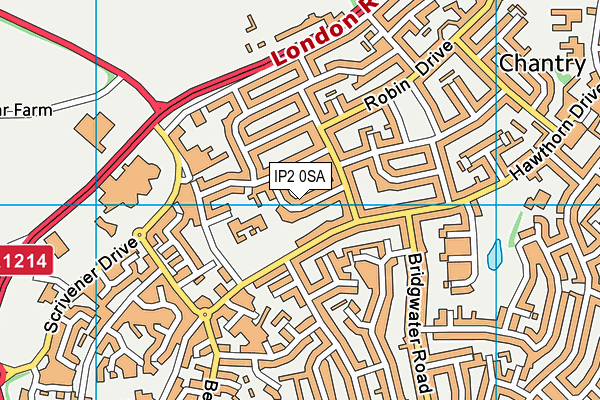 Sprites Primary Academy map (IP2 0SA) - OS VectorMap District (Ordnance Survey)