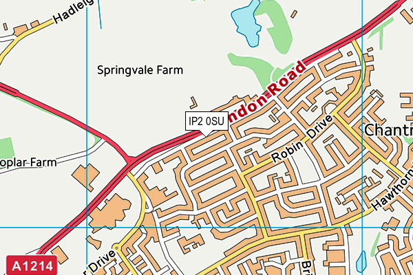 IP2 0SU map - OS VectorMap District (Ordnance Survey)