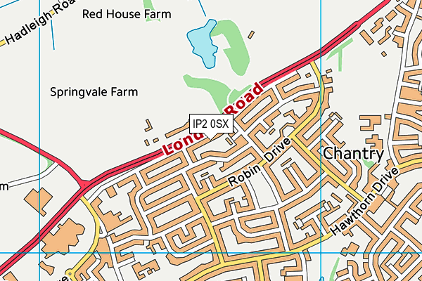 IP2 0SX map - OS VectorMap District (Ordnance Survey)