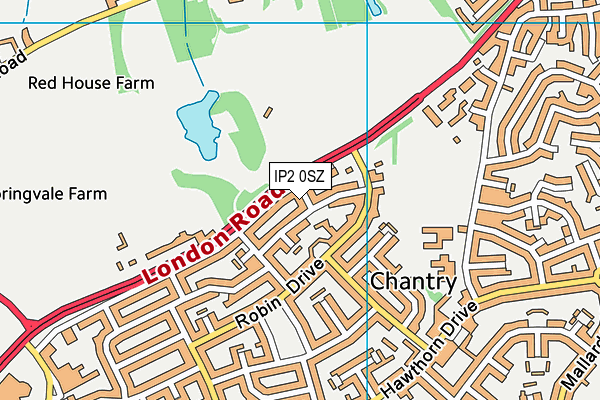 IP2 0SZ map - OS VectorMap District (Ordnance Survey)