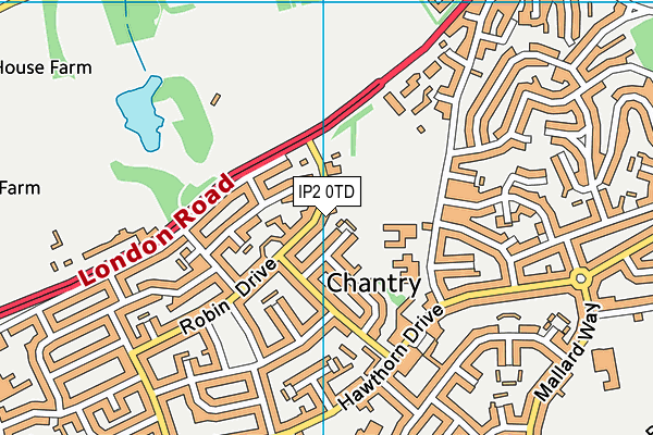 IP2 0TD map - OS VectorMap District (Ordnance Survey)