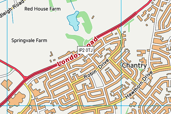 IP2 0TJ map - OS VectorMap District (Ordnance Survey)