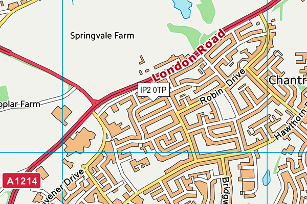 IP2 0TP map - OS VectorMap District (Ordnance Survey)