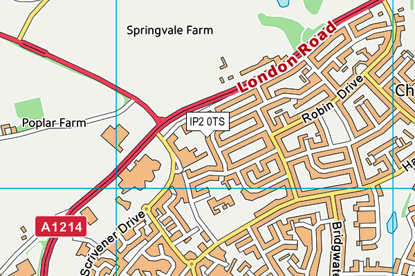 IP2 0TS map - OS VectorMap District (Ordnance Survey)