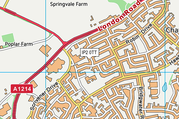 IP2 0TT map - OS VectorMap District (Ordnance Survey)