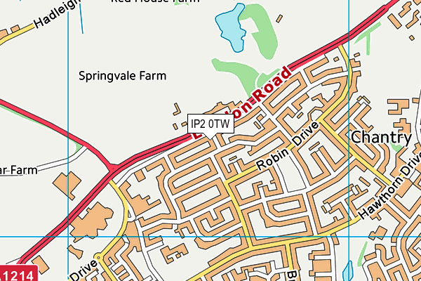 IP2 0TW map - OS VectorMap District (Ordnance Survey)