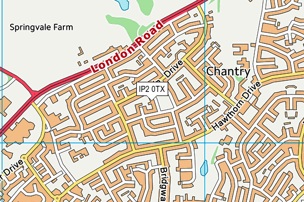 IP2 0TX map - OS VectorMap District (Ordnance Survey)