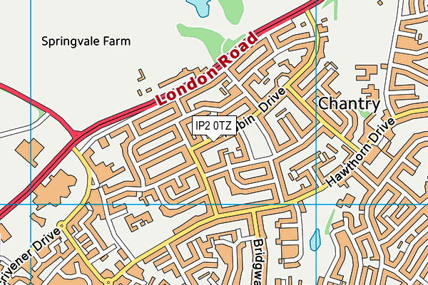 IP2 0TZ map - OS VectorMap District (Ordnance Survey)