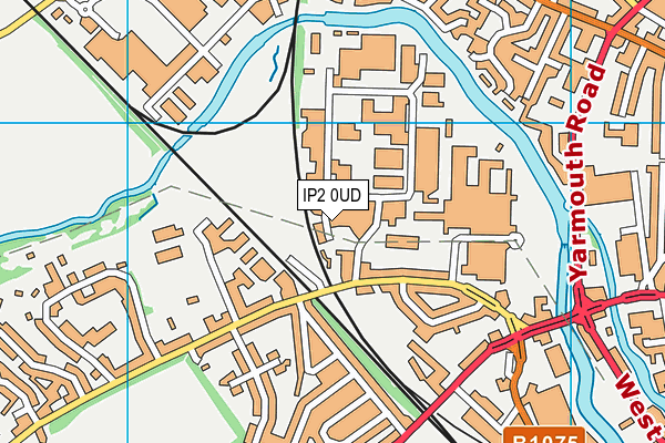 IP2 0UD map - OS VectorMap District (Ordnance Survey)